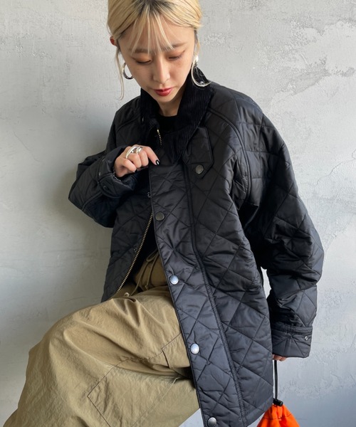 Barbour（バブアー）の「[Barbour/バブアー] OS TRANSPORT オーバーサイズ トランスポートキルティングジャケット（その他アウター・レディース・ブラック・38/36）」の5枚目の写真