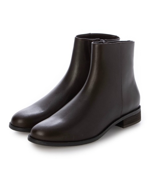 ing（イング）の「ミニマルショートブーツ（ブーツ・レディース・ダークブラウン/ブラック・22.5cm/23cm/23.5cm/24cm/24.5cm/25cm）」の2枚目の写真