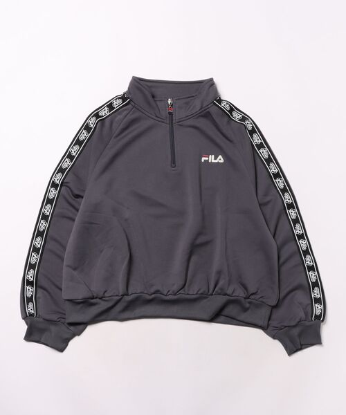 FILA フィラ ハーフジップブルゾン セール】FILA/フィラ プリントテープ付きハーフジップ（スウェット