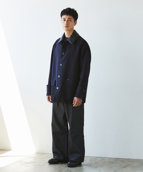 Mackintosh(マッキントッシュ)の「MACKINTOSH(マッキントッシュ) 別注 HUMBIE/ハンビー HUNTING SL(ステンカラーコート・メンズ・ネイビー・34/36/38/40)」の2枚目の写真