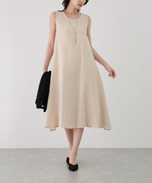 Aラインノースリーブワンピース