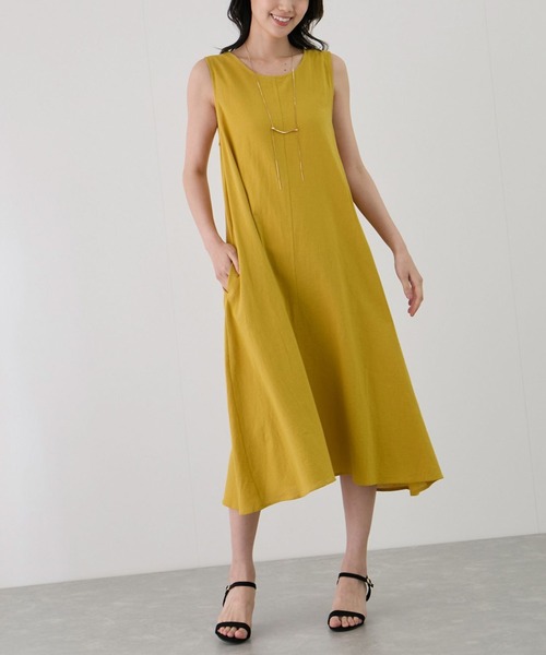 Jayro（ジャイロ）の「Aラインノースリーブワンピース（ワンピース・レディース・ベージュ/ブラック/レッド/グリーン/ターコイズブルー/イエロー系その他6・FREE）」の5枚目の写真