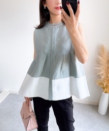 &. NOSTALGIA | 【ZOZO限定】配色ペプラムノースリニット(ニット/セーター)