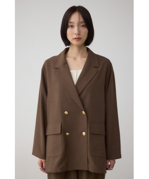 AZUL by moussy（アズールバイマウジー）の「サイドスリットダブルジャケット（テーラードジャケット・レディース・ブラウン/ライトベージュ/ブラック・MEDIUM/SMALL）」の20枚目の写真