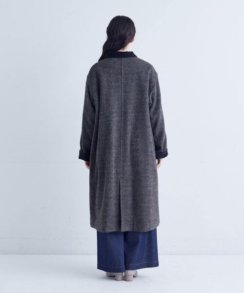 conges payes ADIEU TRISTESSE（コンジェ ペイエ アデュートリステス）の「シャギーステンカラーコート（ステンカラーコート・レディース・チェック/ネイビー・38）」の12枚目の写真