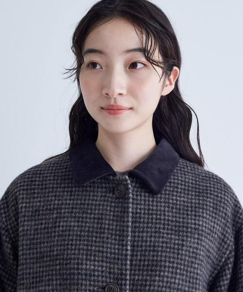 conges payes ADIEU TRISTESSE（コンジェ ペイエ アデュートリステス）の「シャギーステンカラーコート（ステンカラーコート・レディース・チェック/ネイビー・38）」の11枚目の写真