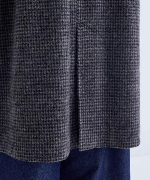 conges payes ADIEU TRISTESSE（コンジェ ペイエ アデュートリステス）の「シャギーステンカラーコート（ステンカラーコート・レディース・チェック/ネイビー・38）」の6枚目の写真