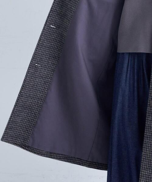 conges payes ADIEU TRISTESSE（コンジェ ペイエ アデュートリステス）の「シャギーステンカラーコート（ステンカラーコート・レディース・チェック/ネイビー・38）」の5枚目の写真