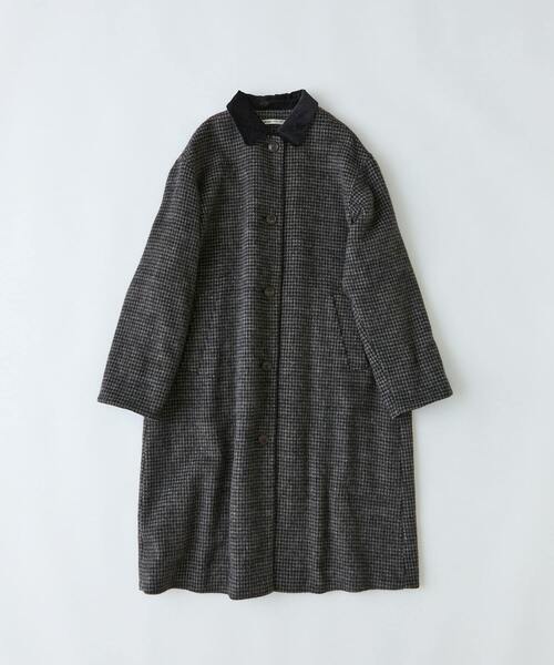 conges payes ADIEU TRISTESSE（コンジェ ペイエ アデュートリステス）の「シャギーステンカラーコート（ステンカラーコート・レディース・チェック/ネイビー・38）」の3枚目の写真