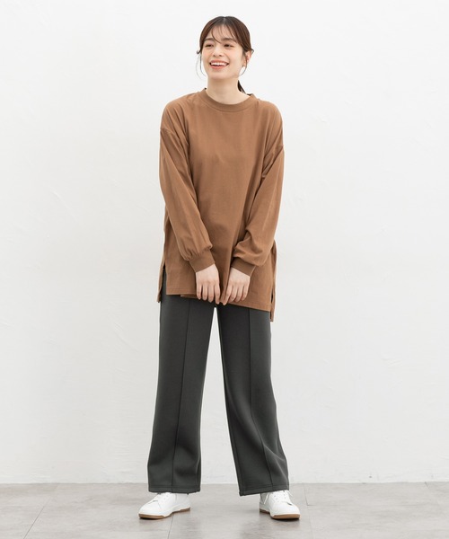 Honeys（ハニーズ）の「きれいめスウェットパンツ（スウェットパンツ・レディース・ブラウン/ブラック/杢グレー/グレイッシュベージュ/スミクロ・S/LL/L/M）」の9枚目の写真