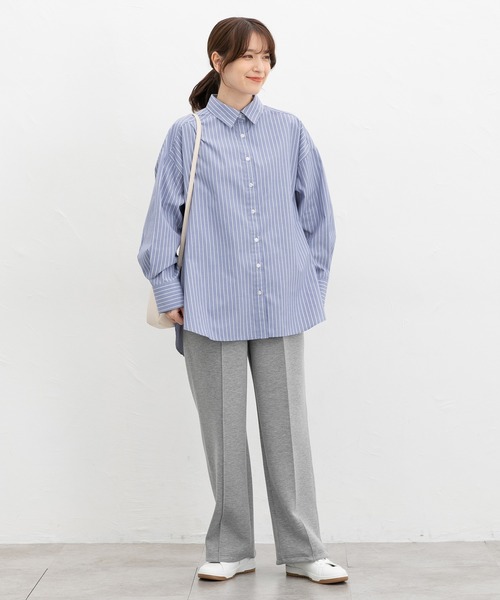 Honeys（ハニーズ）の「きれいめスウェットパンツ（スウェットパンツ・レディース・ブラウン/ブラック/杢グレー/グレイッシュベージュ/スミクロ・S/LL/L/M）」の11枚目の写真