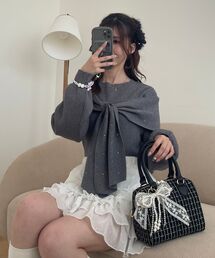 MAJESTIC LEGON | アソートデザインリボンニットトップス(ニット/セーター)