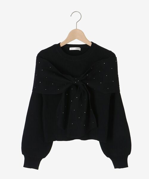 MAJESTIC LEGON（マジェスティックレゴン）の「【WEB限定/11色展開】アソートデザインリボンニットトップス（ニット/セーター・レディース・チャコールグレー/ブラック/ピンク/アイボリー/ボルドー/ブラック系その他/ホワイト系その他2/ホワイト系その他3/ブラック系その他2/グレー系その他3/ブラウン系その他2・MEDIUM）」の21枚目の写真