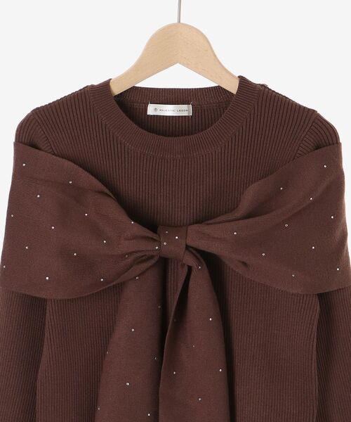 MAJESTIC LEGON（マジェスティックレゴン）の「【WEB限定/11色展開】アソートデザインリボンニットトップス（ニット/セーター・レディース・チャコールグレー/ブラック/ピンク/アイボリー/ボルドー/ブラック系その他/ホワイト系その他2/ホワイト系その他3/ブラック系その他2/グレー系その他3/ブラウン系その他2・MEDIUM）」の17枚目の写真