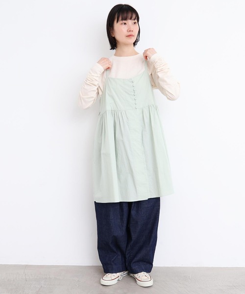 l'atelier du savon（アトリエドサボン）の「タイプライターころころボタン　キャミ（シャツ/ブラウス・レディース・グリーン/ブラック/イエロー・FREE）」の20枚目の写真