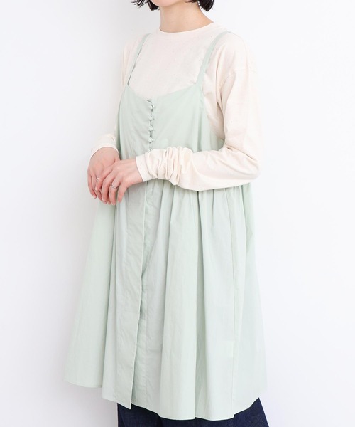 l'atelier du savon（アトリエドサボン）の「タイプライターころころボタン　キャミ（シャツ/ブラウス・レディース・グリーン/ブラック/イエロー・FREE）」の9枚目の写真