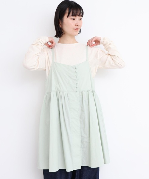 l'atelier du savon（アトリエドサボン）の「タイプライターころころボタン　キャミ（シャツ/ブラウス・レディース・グリーン/ブラック/イエロー・FREE）」の8枚目の写真