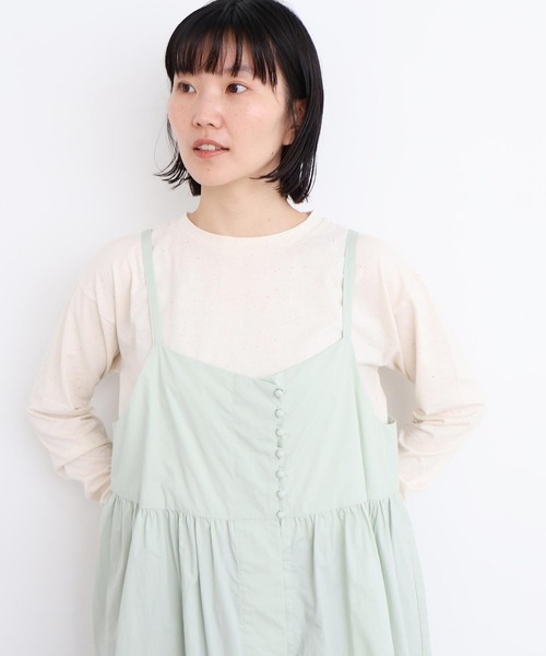 l'atelier du savon（アトリエドサボン）の「タイプライターころころボタン　キャミ（シャツ/ブラウス・レディース・グリーン/ブラック/イエロー・FREE）」の11枚目の写真