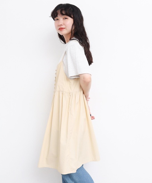 l'atelier du savon（アトリエドサボン）の「タイプライターころころボタン　キャミ（シャツ/ブラウス・レディース・グリーン/ブラック/イエロー・FREE）」の7枚目の写真