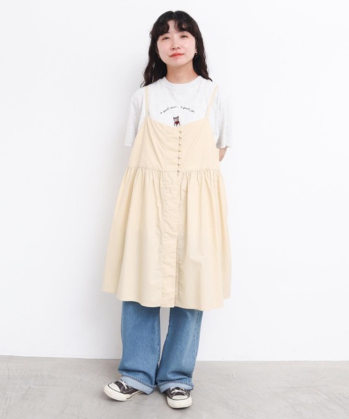 l'atelier du savon（アトリエドサボン）の「タイプライターころころボタン　キャミ（シャツ/ブラウス・レディース・グリーン/ブラック/イエロー・FREE）」の16枚目の写真