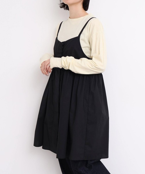 l'atelier du savon（アトリエドサボン）の「タイプライターころころボタン　キャミ（シャツ/ブラウス・レディース・グリーン/ブラック/イエロー・FREE）」の14枚目の写真