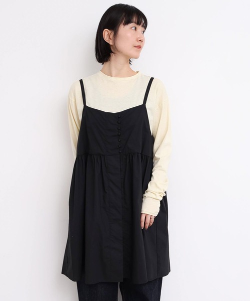 l'atelier du savon（アトリエドサボン）の「タイプライターころころボタン　キャミ（シャツ/ブラウス・レディース・グリーン/ブラック/イエロー・FREE）」の13枚目の写真