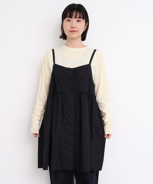 l'atelier du savon（アトリエドサボン）の「タイプライターころころボタン　キャミ（シャツ/ブラウス・レディース・グリーン/ブラック/イエロー・FREE）」の15枚目の写真