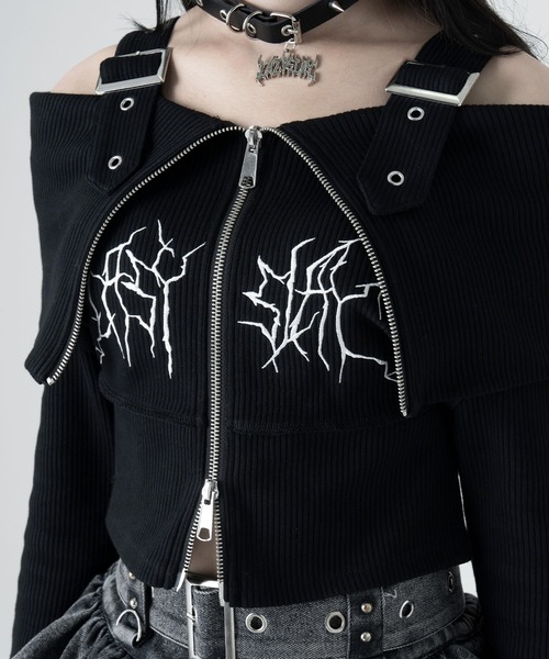 LAZYSLAY ショルダーベルトジップニット ショルダーベルトジップニット（ニット/セーター）｜LAZYSLAY