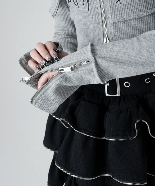 ショルダーベルトジップニット（ニット/セーター）｜LAZYSLAY