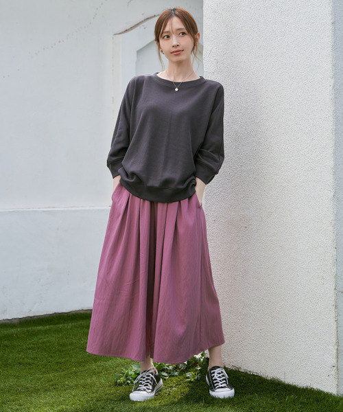 ikka(イッカ)の「ビンテージツイルタックスカーチョ(その他パンツ・レディース・オリーブ/チャコールグレー/梅/ベージュ/ネイビー・L/M/S)」の7枚目の写真
