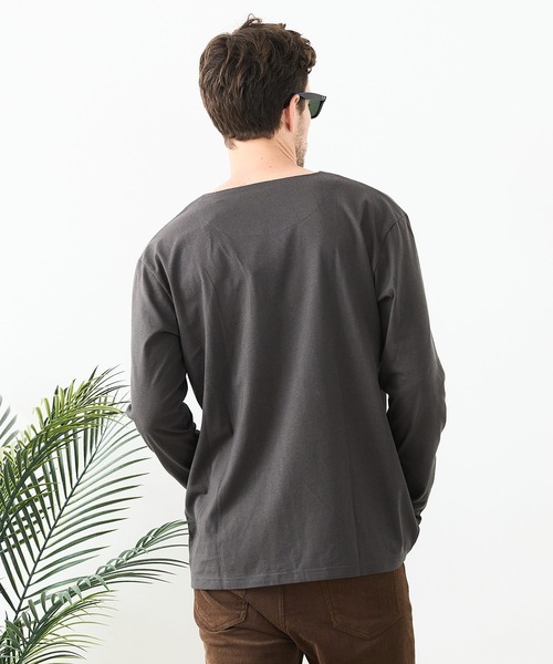 JEANS MATE(ジーンズメイト)の「【汗染みの目立ちにくいTシャツ ZEROSTAIN/ゼロステイン】キーネック ロンT 防汚 UVカット(Tシャツ/カットソー・メンズ・ブラック/スミクロ/ホワイト・LARGE/X-LARGE/MEDIUM)」の19枚目の写真