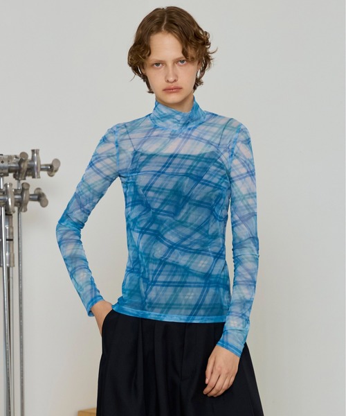 Plaid Mesh Tops/チェックメッシュトップス【MAISON SPECIAL/メゾン