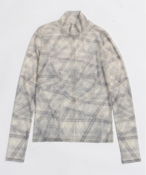 MAISON SPECIAL(メゾンスペシャル)の「Plaid Mesh Tops/チェックメッシュトップス(Tシャツ/カットソー・レディース・オフホワイト/ブルー/ブラック・FREE)」の9枚目の写真