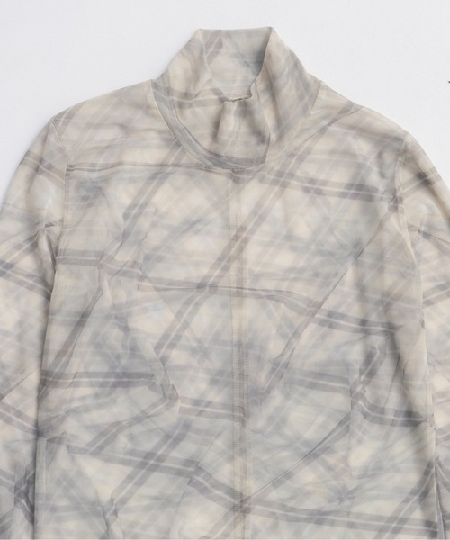 MAISON SPECIAL(メゾンスペシャル)の「Plaid Mesh Tops/チェックメッシュトップス(Tシャツ/カットソー・レディース・オフホワイト/ブルー/ブラック・FREE)」の10枚目の写真