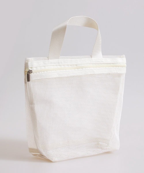 Pochi Pouch（ポチポーチ）の「Pochi Pouch/トラベル シースルー メッシュ ジップ スパバッグ（エコバッグ/サブバッグ・レディース・ネイビー/オフホワイト/ピンク・FREE）」の11枚目の写真