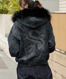 SUPPLIER(TvC[)SUPPLIER/TvC[ Faux Fur Cross Zip Hoodie t[fB[(p[J[)