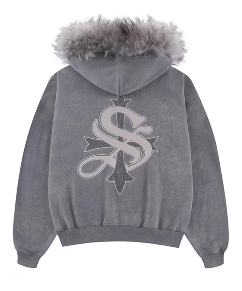 SUPPLIER ジップフーディ　パーカー　グレーLsize SUPPLIER（サプライヤー） パーカー Fleur Switching ZIp Hoodie