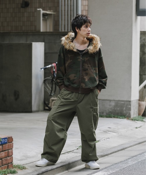 SUPPLIER/サプライヤー Faux Fur Cross Zip Hoodie フーディー