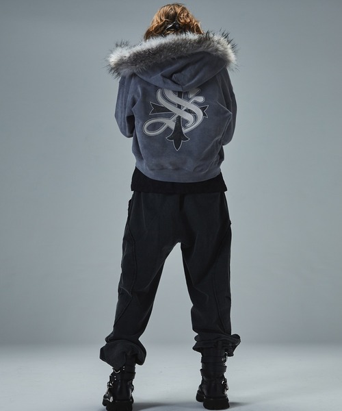 SUPPLIER/サプライヤー Faux Fur Cross Zip Hoodie フーディー