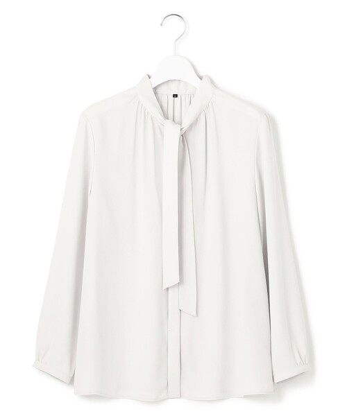 セール】【洗える】バックサテンアムンゼン ボウタイ ブラウス（シャツ