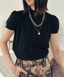 パフスリーブ」に該当するトップス（ブラック/黒色系・半袖