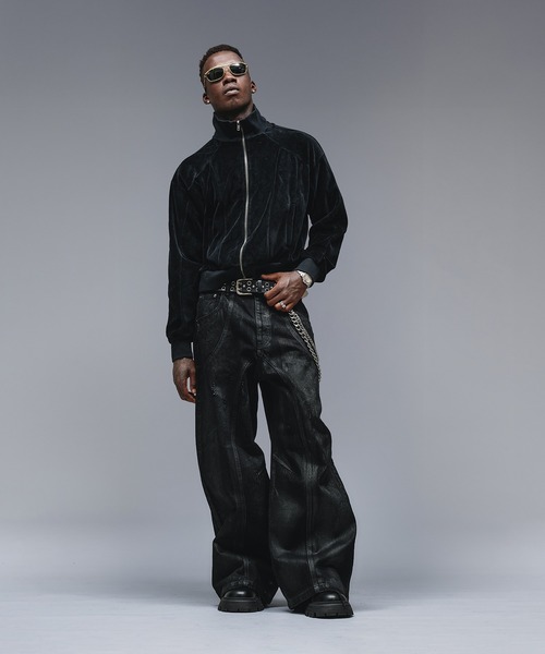 ANDER HUNK(アンダーハンク)の「Velours Short Track Jacket / ベロアショートトラックジャケット(ジャージ・メンズ・その他/ブラック・MEDIUM/LARGE)」の16枚目の写真