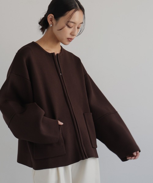 Malbon ジップアップニットカーディガン レディース 春秋向け 上質素材