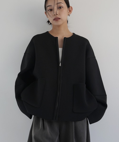 ジップアップニットカーデ（カーディガン/ボレロ）｜hellam（へラム