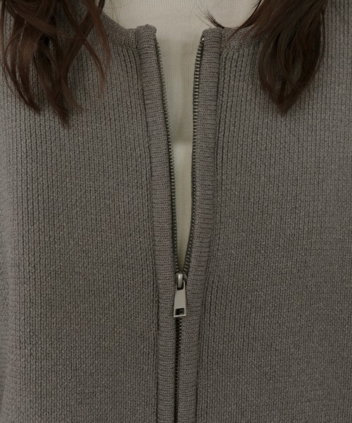 D&G ジップアップカーディガン Sサイズ グレー系 カーディガン シェル 