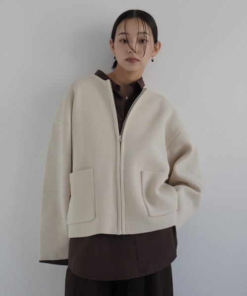 セール】ジップアップニットカーデ（カーディガン/ボレロ）｜hellam