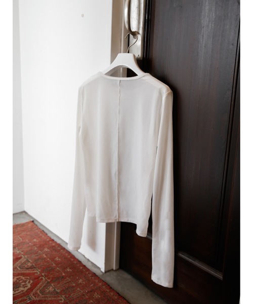 Katrin TOKYO(カトリーントーキョー)の「【JAPAN MADE】sheer velour tops(Tシャツ/カットソー・レディース・ネイビー/ピンク/ホワイト・XS/FREE)」の5枚目の写真