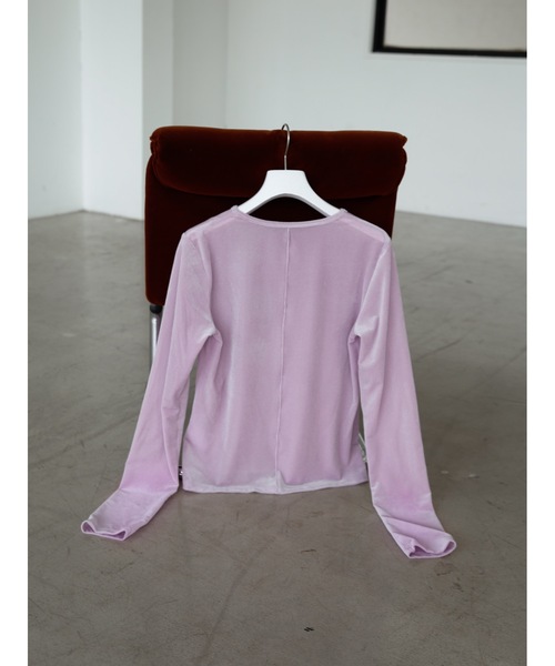 Katrin TOKYO(カトリーントーキョー)の「【JAPAN MADE】sheer velour tops(Tシャツ/カットソー・レディース・ネイビー/ピンク/ホワイト・XS/FREE)」の19枚目の写真