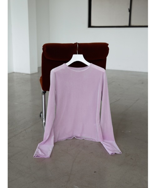 Katrin TOKYO(カトリーントーキョー)の「【JAPAN MADE】sheer velour tops(Tシャツ/カットソー・レディース・ネイビー/ピンク/ホワイト・XS/FREE)」の22枚目の写真