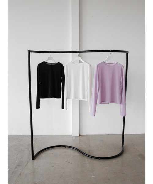 Katrin TOKYO(カトリーントーキョー)の「【JAPAN MADE】sheer velour tops(Tシャツ/カットソー・レディース・ネイビー/ピンク/ホワイト・XS/FREE)」の4枚目の写真